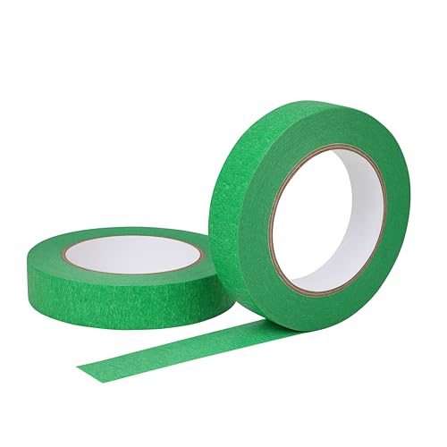 2 Pack Green Painters Tape 1 inch Wide Green Masking Tape Paint Tape Green Paper Tape 1 inch x 55 Yards x 2 Rolls (110 Yards in Total) - color: Green, size: 1 Inch (2-Pack)