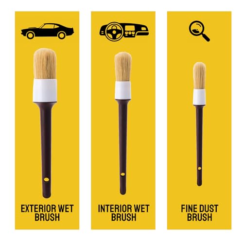 Car Detailing Brush Set 3-pc, Car Detailing Kit Interior by Detail Dudes - size: 3 Pack(Starter)
