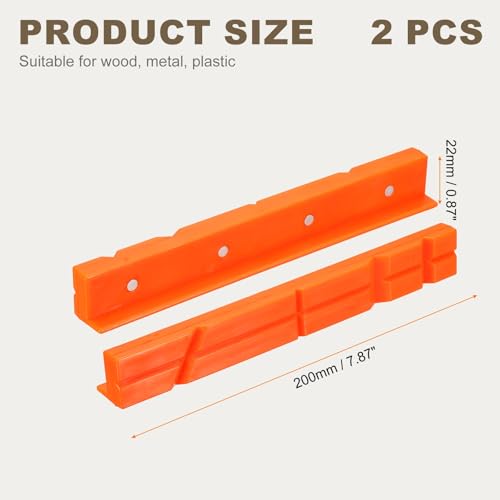 HARFINGTON 2 Set Vise Jaw Pads 8" Rubber V-Shape Magnetic Vise Soft Jaws Standard Anti-Scratches Vice Covers Tools for DIY Making Woodworking Clamping Plumbing, Orange - size: 8"