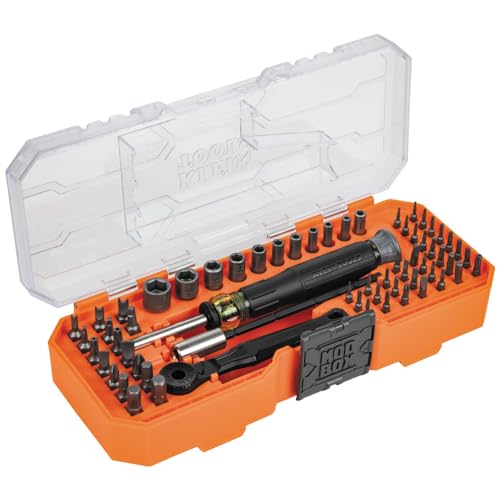 Klein Tools 32787 64-Piece Micro-Ratchet Bit Precision Driver Set with Modular Case, Magnetic, Precision, Standard Bits and Nut Drivers - style: Ratchet & Driver Set