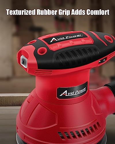 AVID POWER 5” Random Orbital Sander Electric Sander Tool 6 Variable Speeds - color: Dark Red