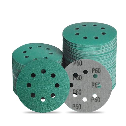 5 Inch 8 Hole P60 Grit Zirconia Wet Dry Sanding Discs - 50 Pack - size: 60 Grit