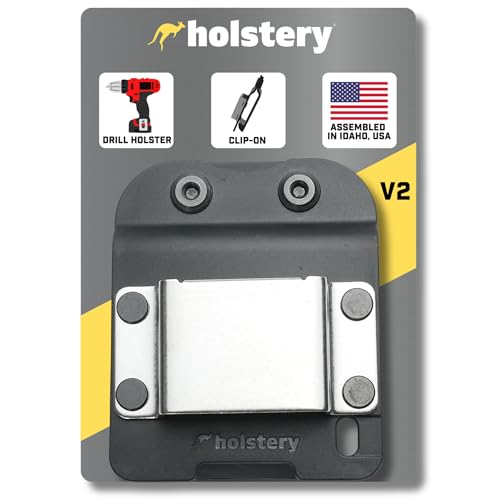 Holstery DriverMaster | Clip-On Tool Belt Drill Holder - Simple Hook Holster for Cordless Drill, Impact, Nailer, Tape Measure, or Any Tools with Hanger Clips - style: DriverMaster