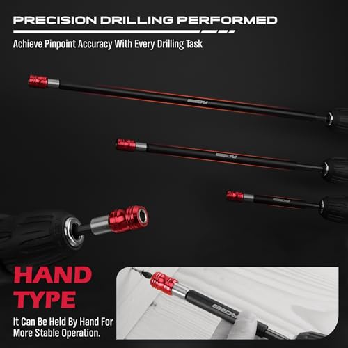 Magnetic Screwdriver Bit Holder Set: 5-Piece 1/4 Inch Hex Shank Quick Release Extension Adapter | Super Straight Durable CR-V Steel | Universal Fit for Impact Driver Bits | 2", 4", 6", 12", 17" Long - style: 2|4|6|12|17inch-5PCS