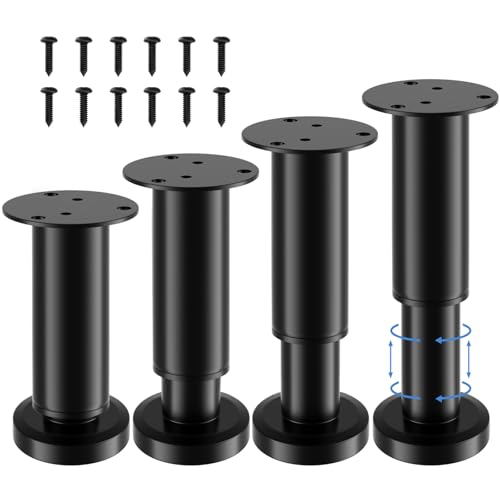4 PCS Adjustable Height Replacement Furniture Legs 4.72-7.08 Inch - size: 4.72-7.08