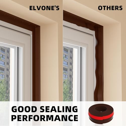 Elvone Garage Door Seal Top and Sides with Nails, 20 FT, Brown - color: Brown, size: 20ft