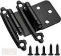 Decobasics 1/2" Overlay Matte Black Cabinet Hinges (10 Pair -20 Pcs) Self Closing Bath & Kitchen Cabinet Hinges Black Flush Mount w/Door Bumpers & Upgraded Screws - color: Matte Black, size: 20 Pack