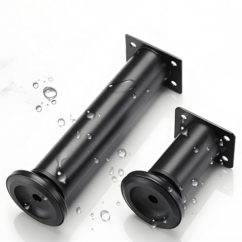 4Pcs Black Adjustable 9.64-16.6 Inch Metal Furniture Legs for Cabinet Sofa - color: Black, size: 9.64"-16.6"-Set of 4