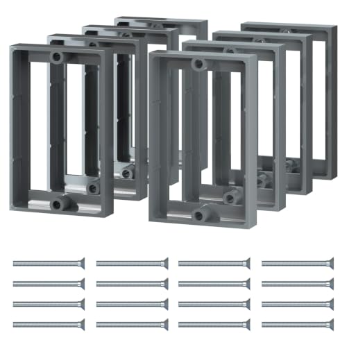 ABS 1/2 Inch Outlet Box Extender, Single Gang, Gray, 8 Pack - color: Gray, size: 8 PC