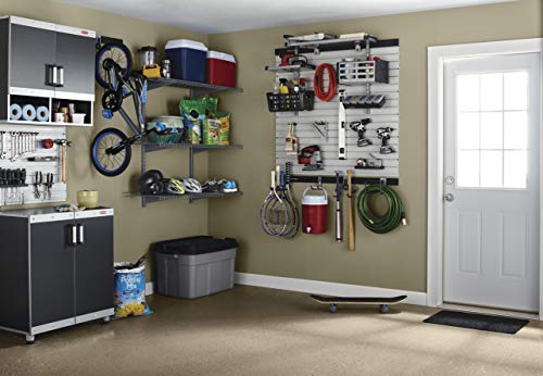 Rubbermaid FastTrack Rail Large Shelf Organization System, Holds up to 50 Pounds, Ideal for Cleaning Products/Garden Supplies/Laundry Products - style: Large Shelf