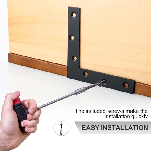 SAYAYO Flat L Bracket, 120x120mm / 5" x 5" Stainless Steel L Mending Plate - color: Black, size: 120x120mm-6pcs, style: L Shape
