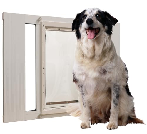 Ideal Pet Products Aluminum Sash Window Pet Door - size: 10-1/2" x 15" Large Flap Size, style: Window Width: 27" - 32"