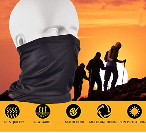 4 PCS UV Protection Neck Gaiter Mask，Breathable Summer Cooling Face Cover - color: 4pcs Black,black,black,black