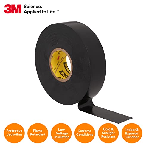 3M Scotch Super 33+ Electrical Tape - 3/4 in x 44 ft, Black, 1 Roll - size: 3/4" X 44'