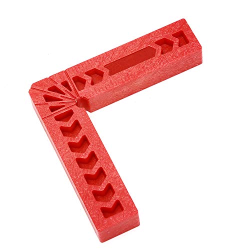 KINJOEK 6 PCS 4 Inch 90 Degree Positioning Squares, Right Angle Clamps Woodworking Carpenter Corner Clamping Square Tool for Picture Frames, Boxes, Cabinets or Drawers, Red - size: 4" 6PCS