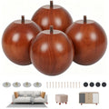 4 Inch Wooden Sofa Legs of 4 Wood Furniture Legs Couch Feet Wooden Round Sofa Furniture Replacement Sofa Legs Replacement for Sofa Couch Chair Cabinet Dresser Ottoman Bed Riser, 4 Pack - color: Brown