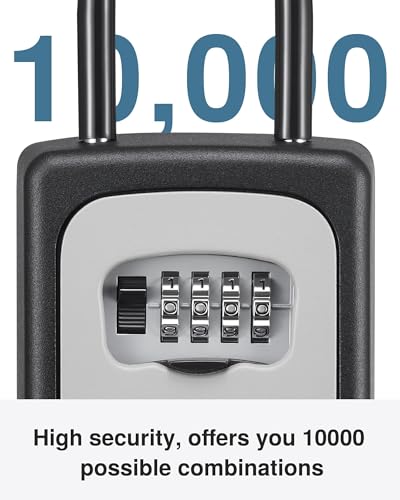 Puroma Key Lock Box Large with Code Lockbox Outdoor Wall Mount Safe 1 Gray - color: Grey
