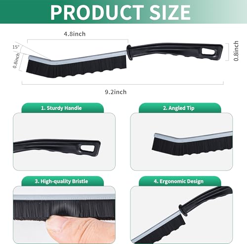 6-Pack Hard Bristle Crevice Cleaning Brush, Best Tool for Cleaning Grout, Gaps, and Sink, Home Cleaning Essentials, Crevice Cleaning Tool for Kitchen and Household Use