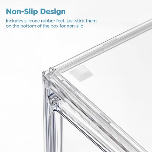 HBlife Baby Bottle Storage Organizer for Countertop Cabinet, 3 Tiers Adjustable Clear Acrylic Bottles Storage Station Case Box Container with 2 Removable Dividers and Magnetic Door, Medium - size: Medium, style: 3-Tier Single Door