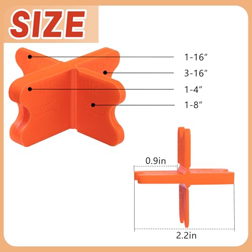 8 Pcs ABS Deck Spacer Tool, 4 Thicknesses Orange Deck Board Spacers - color: Orange-8