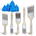 KATA 36PC Painter's Pyramids with 5 Paint Brushes for Cabinet Door Painting - color: Painter's Pyramids+5 Brushes Blue