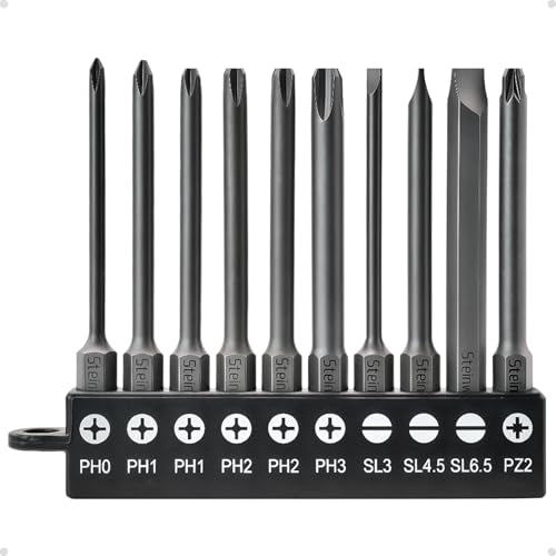Impact Rated Screwdriver Bit Set, 3" Extended Long Magnetic Power Bits, Premium S2 Steel, Shock-Absorbing Design, 1/4" Hex Shank for Power Drill & Impact Driver (3 Inch PH+SL+PZ) - size: 3 Inch PH+SL+PZ