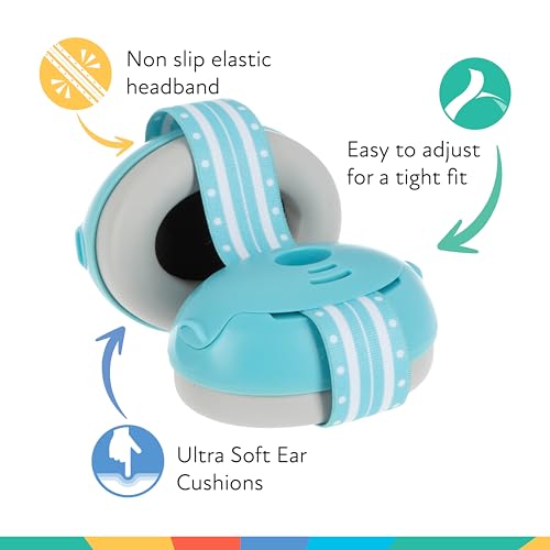 Nuby Soft Sounds Noise-Canceling Earmuffs with Travel Case - color: Blue