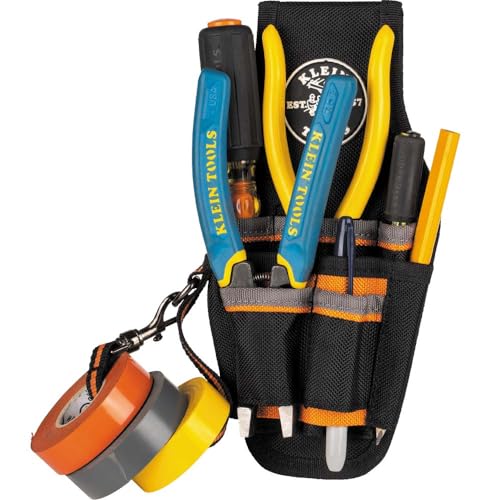 Klein Tools 5240 Tool Pouch, Tradesman Pro Maintenance Tool Pouch with 9 Pockets, Tape Thong, 2-Inch Tunnel Loop, Great Electrician Holster - style: Small Pouch