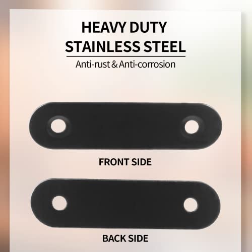 Jiozermi 12 Pcs Straight Brace, 2.4" x 0.6", Stainless Steel - size: Black, 2.4” x 0.6”, 12 Pcs
