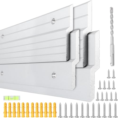 French Cleat Hanger 30 inch, 2 Pairs Aluminum Alloy Z Clips Heavy Duty Mirror Mounting Hardware 200 lbs Load Interlocking Z Brackets Hangers Picture Hanging Kit for Hanging Mirror, Cabinet, Frame - size: (2 Pair) 30-inch