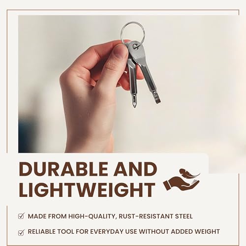 Pocket Screwdriver Set (Pack of 2) - Best Stocking Stuffers - EDC Keychain - Portable Repair Tool for Small Projects, Furniture - Compact & Ergonomic Flat Head & Phillips Key Screwdriver - 2 Colors