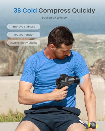RENPHO Active Thermacool Massage Gun Deep Tissue with Heat & Cold, 5 Speeds - color: Black