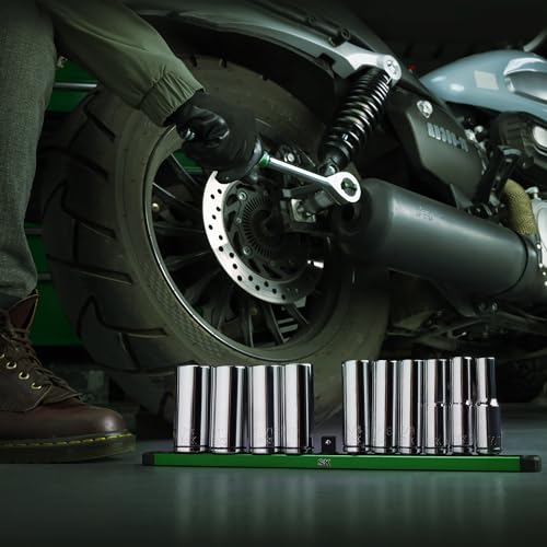 SK 1/2" Drive Socket Set, Deep SAE Sockets, 11-Piece 7/16" to 1-1/16" - size: Deep, style: SAE