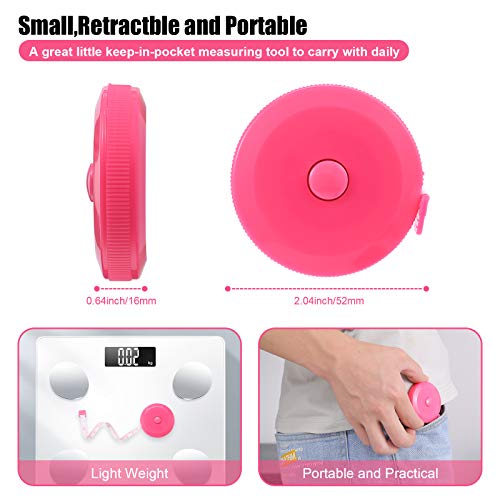 Tape Measure Retractable, Fabric Measuring Tape, 60 Inch Small Sewing Tailor Soft Ruler for Craft Nursing Clothing Medical Travel(3 Pack/Pink) - color: Pink