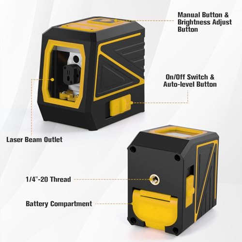 Laser Level with Tripod, 100 feet Green Cross Line Self Rotary Leveling Laser Level, Vertical and Horizontal Line, Rotatable 360 Degree, Manual Self leveling and Pulse Mode,IP54 Waterproof & Battery