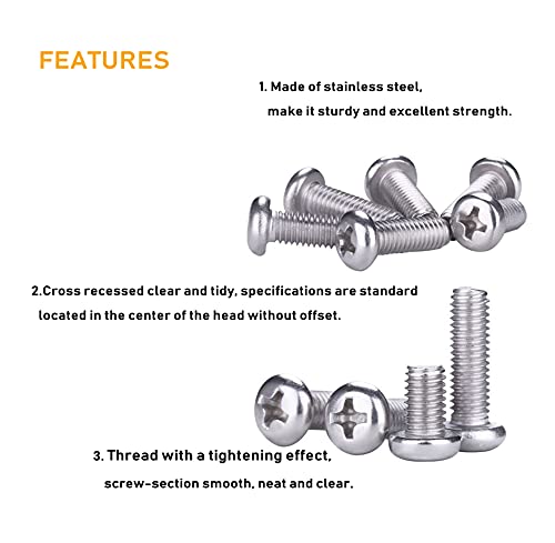 940pcs M2 M3 M4 M5 Hex Nuts Screws Bolts and Washers Assortment Kit, 304 Stainless Steel, Plain Finish, Full Thread - size: M2 M3 M4 M5 940pcs (Pan Head-304)