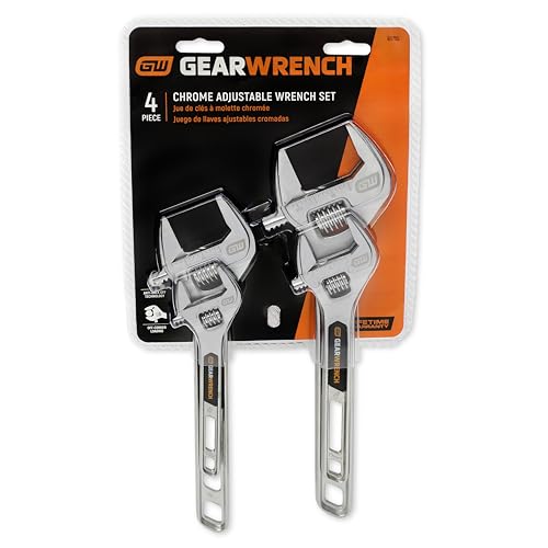 GEARWRENCH 4 Piece 6", 8", 10", 12" Chrome Adjustable Wrench Set | 89755 - style: 4-Piece Kit