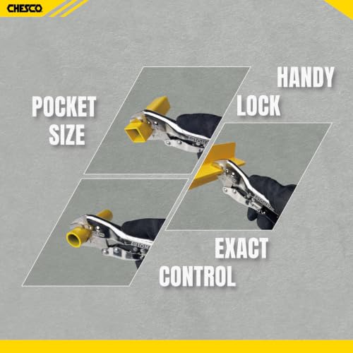 CHESCO 6" & 10" Curved Jaw 4th Gen Self-Adjusting Locking Pliers, One-Hand Auto-Lock Design, Heavy-Duty Cr-V Steel Professional Hand Tool for Automotive, Plumbing & DIY (2-Piece) - size: 6 Inch & 10 Inch