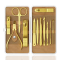 Manicure Set, Stainless Steel Nail Clipper Set with Travel Case - color: Gold