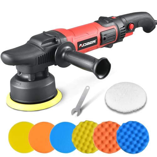 AOBEN Buffer Polisher,5 inch Dual Action Polisher,Long Orbit 16mm Random Buffer Polisher kit with 6 Variable Speed 1000-5500rpm,Detachable Handle,7 Buffing Pads for Car Detailing Polishing and Waxing - size: AT3501-C02