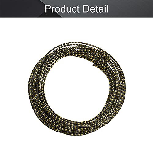 Othmro 5m/16.4ft PET Expandable Braid Cable Sleeving Flexible Wire Mesh Sleeve Black Gold,for Power Cord Audio Video Cables Protecting from Pets Chewing - color: Black Gold, size: 3mmx5m
