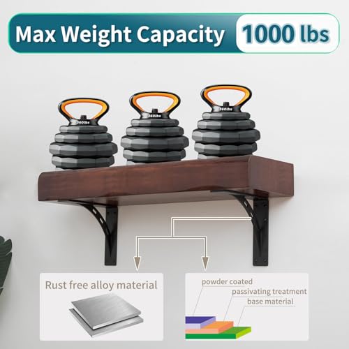 30 inch x 18.8 inch Heavy Duty Shelf Brackets , Max Load 1100 Lbs ,Premium Alloy Metal Mantel Brackets (Set of 2) Fireplace Mantel Brackets (Thickness 0.32 inch/ 8mm) - size: 30 inch x 18.8 inch