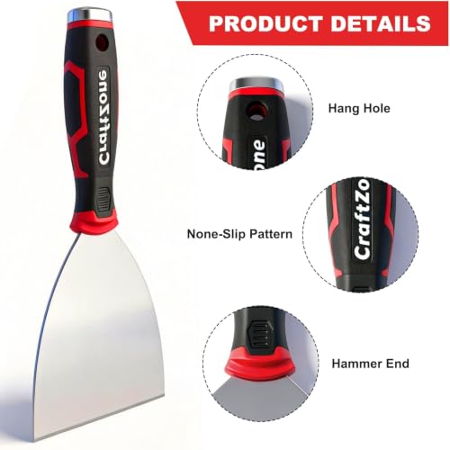 14Pcs Drywall Knife Set Drywall Patch Kit Included Putty Knives Taping Knives Painter Scraper Bucket Scoop Mud Pan Paint Scraper Mud Mixer & Tool Bag