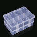 2 Pcs 8 Grids Clear Organizer Box Plastic Storage Container with Adjustable Dividers for Electronics Jewelry Beads Art DIY Crafts Fishing Small Parts - color: 2 Pcs 8 Grids