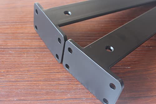 4 Pack - 6 inch Black Hidden L Shelf Bracket (1/5 Inch Thicked) Iron Floating Shelf Brackets Rustic Industrial Metal Brackets for Shelf Support - size: 6 Inch, style: Black 4 Pack