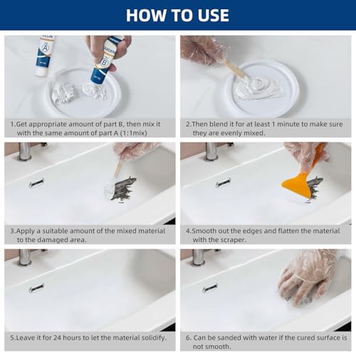 Tub Repair Kit White, Fiberglass Tub and Porcelain Sink Repair Kit