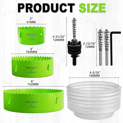 Bi-Metal Hole Saw 2", 4", 6" with Dust Bowl Catcher - size: 2 "& 4" & 6"