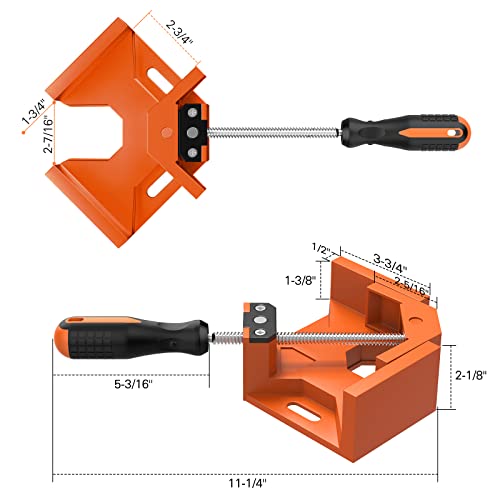 Housolution Right Angle Clamp, [4PACK] 90° Aluminum Alloy - Orange - color: Orange