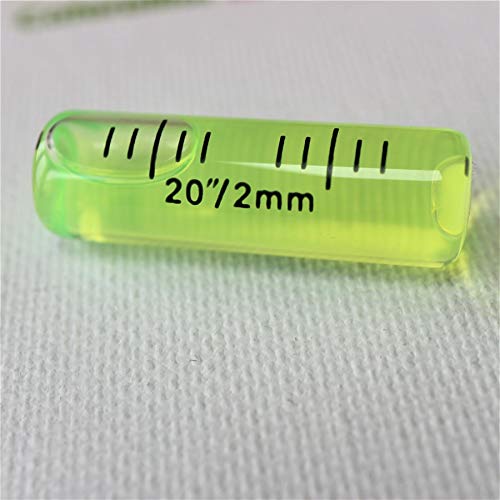 Replacement Level Glass Vial, Spirit Bubble Level, Accurate, No nib, Size: 35mm x 11mm, 1-3/8" x 7/16" - Green Liquid