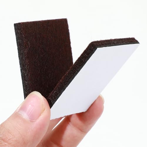 18 Pcs Square Felt Pads for Furniture, 2 x 2 Inch Self Adhesive Chair Leg Floor Protectors Cuttable Anti Scratch Table Leg Pads for Hardwood Floors